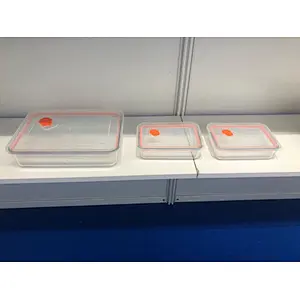 Glass Food Storage Container Set with Leak-Proof Airtight Snap Latch Plastic Lids