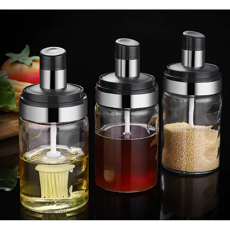 Kitchen spoon cover integral seal moisture-proof borosilicate seasoning jar