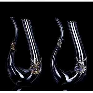 Creative enamel color wine glass decanter household set crystal  goblet wine glass wedding gift