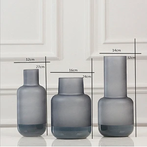 Classical Simple Frosted Colored  Glass Vase Wholesaler