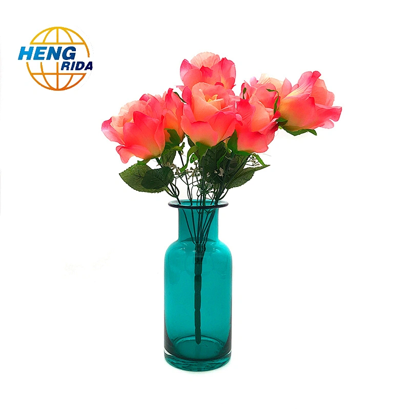 Solid Color Hand Blown Glass Vase For Floral Arrangements