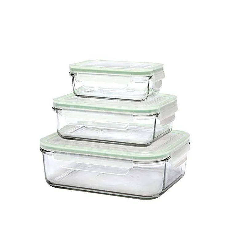 Bento Lunch Box Set Glass Food Container Sets of 3pcs  for wholesales