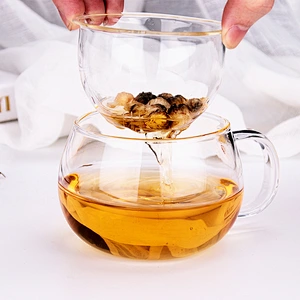 clear borosilicate teacups with filter