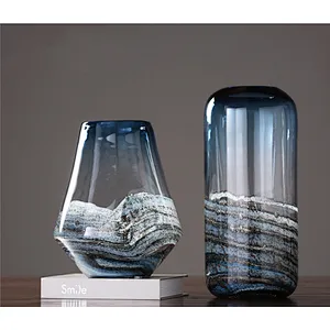 Hot-selling Modern simple style glass vase with decorative design for home decoration