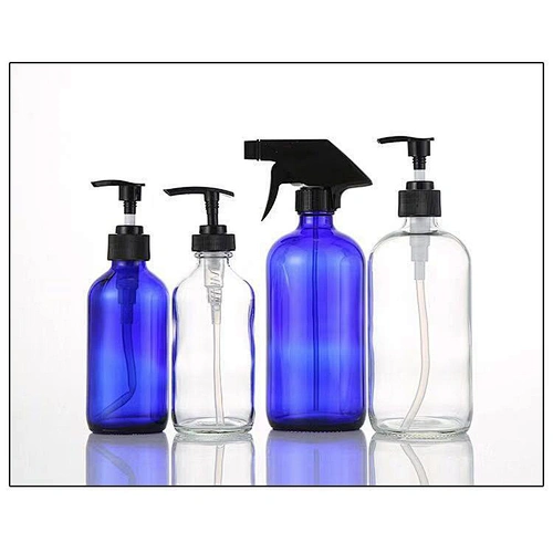 16oz glass spray bottle in amber/blue/clear color