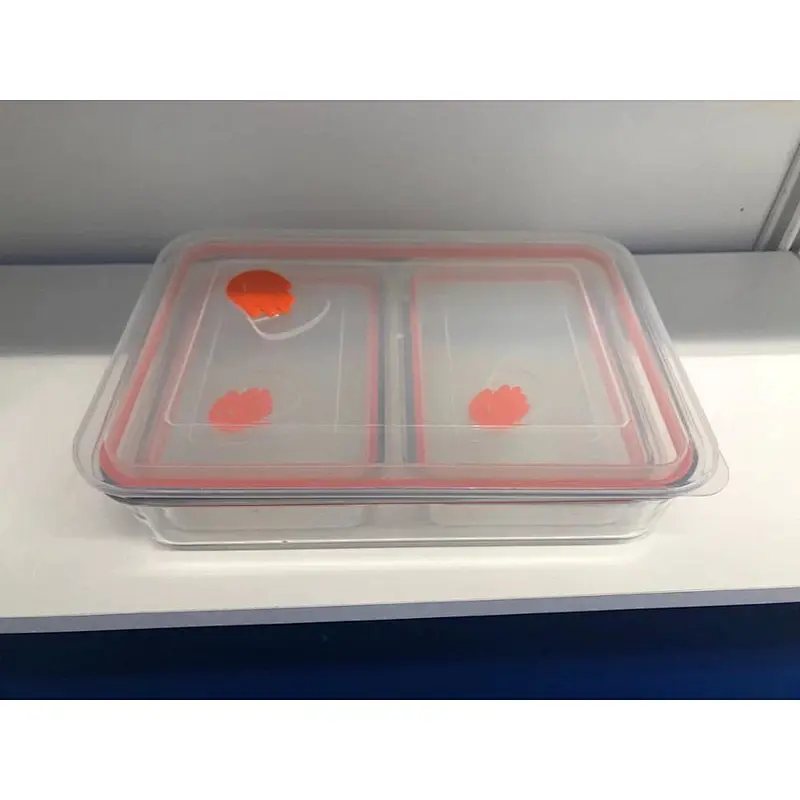 Glass Food Storage Container Set with Leak-Proof Airtight Snap Latch Plastic Lids