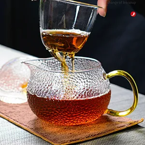 600ml heat-resistant glass teapot kettle filter for flower tea set with amber handle