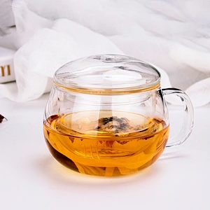 clear borosilicate teacups with filter
