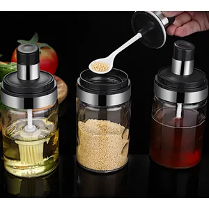 Kitchen spoon cover integral seal moisture-proof borosilicate seasoning jar