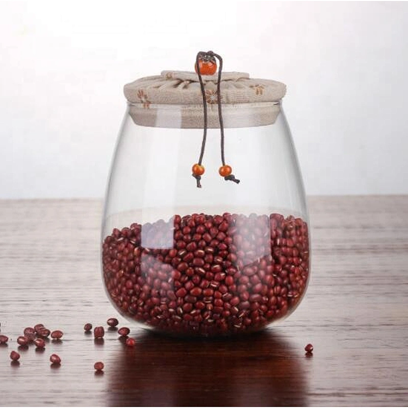 1L Sealed  transparent glass storage jar household moisture-proof tank