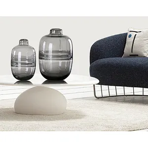 Nordic style Cold grey crystal glass vase for home decoration