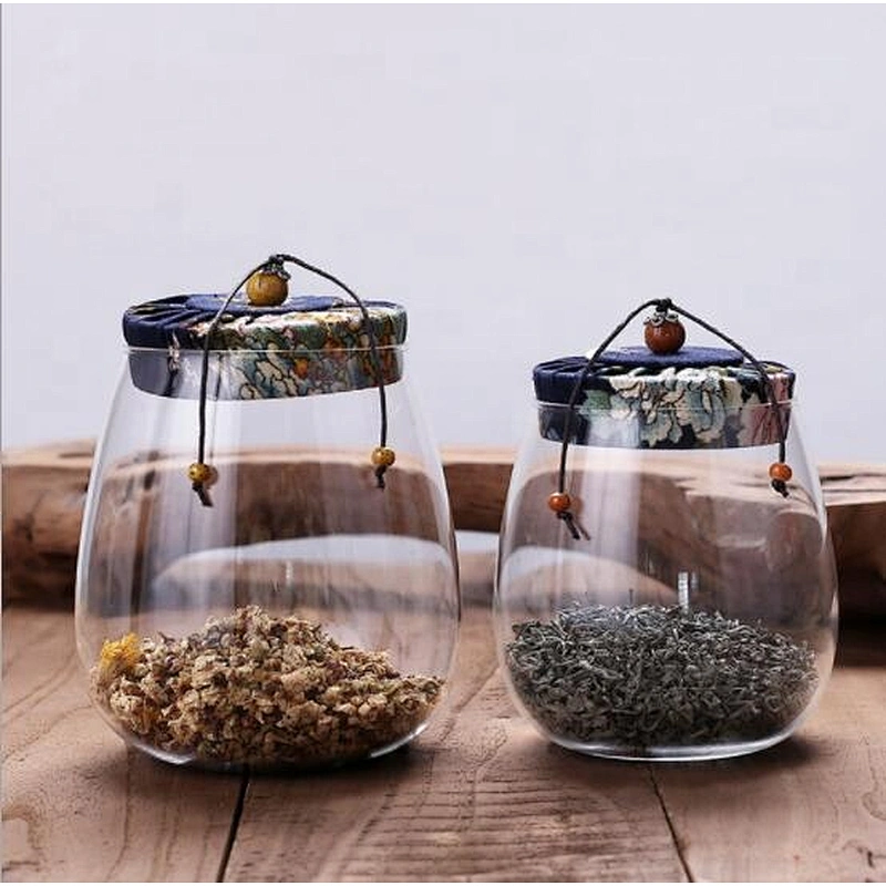 1L Sealed  transparent glass storage jar household moisture-proof tank