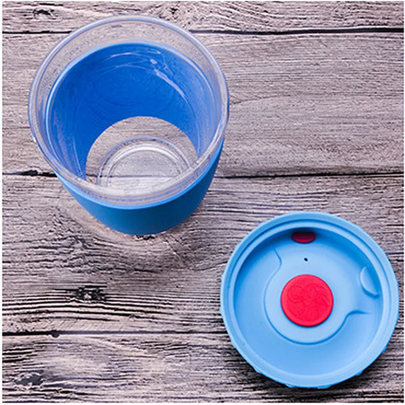 9oz (250ml) Heat Resistant Insulated Glass Cup with Silicone Rubber Case