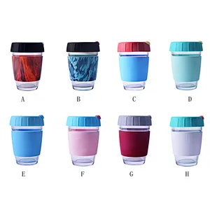 9oz (250ml) Heat Resistant Insulated Glass Cup with Silicone Rubber Case