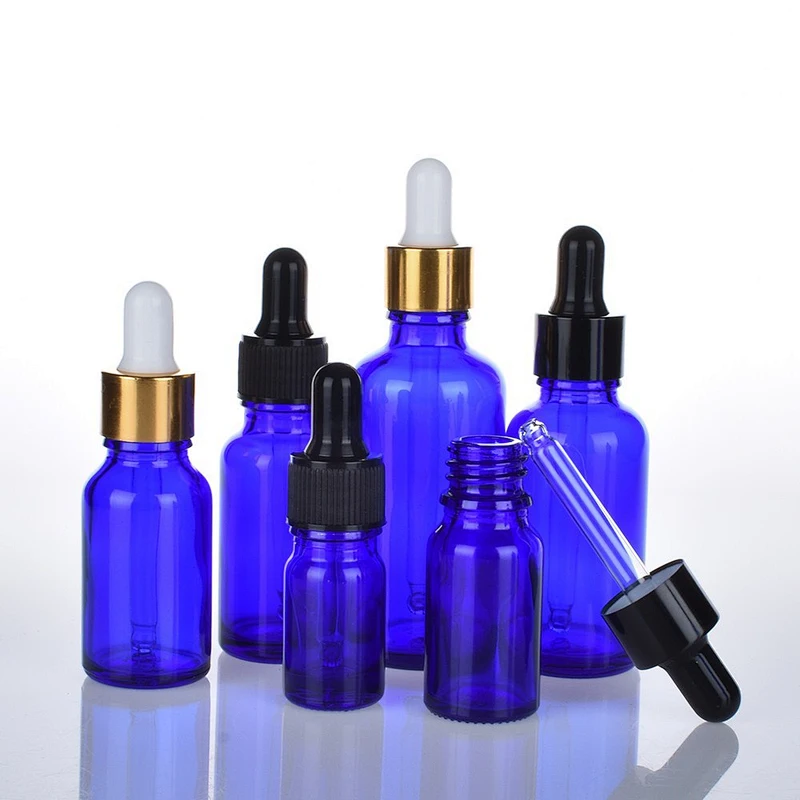 wholesale cobalt blue essential oil dropper bottle
