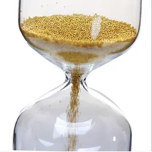 Creative golden pearl low glass hourglass timer birthday gift can be customized logo
