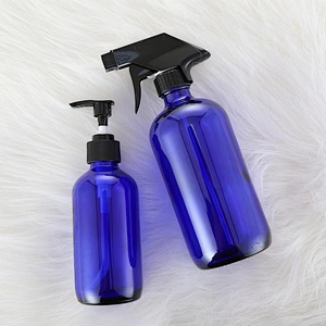 16oz glass spray bottle in amber/blue/clear color