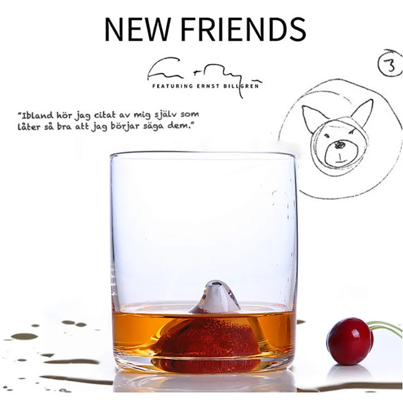 Handcraft Heat-resistant animal shaped double wall glass coffee mug wine cup