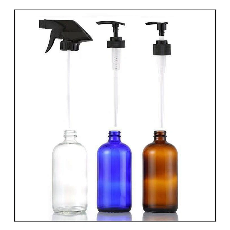 16oz glass spray bottle in amber/blue/clear color
