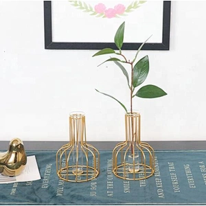Nordic ins iron gold hydroponic vase decoration