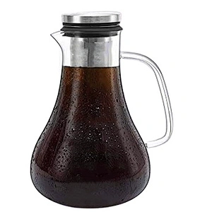 New design high borosilicate heat resistant glass coffee share pot for hot and cold coffee