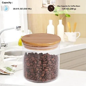 Eco-Friendly Wholesale Food Storage Glass Jars with Bamboo cork lids