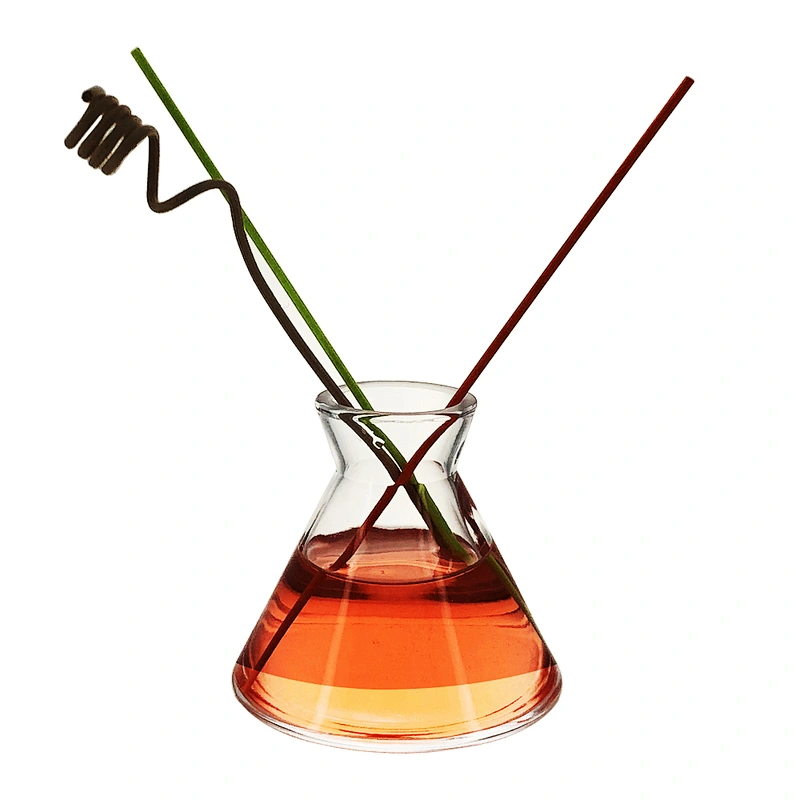 Clear glass conical vase aromatherapy bottle