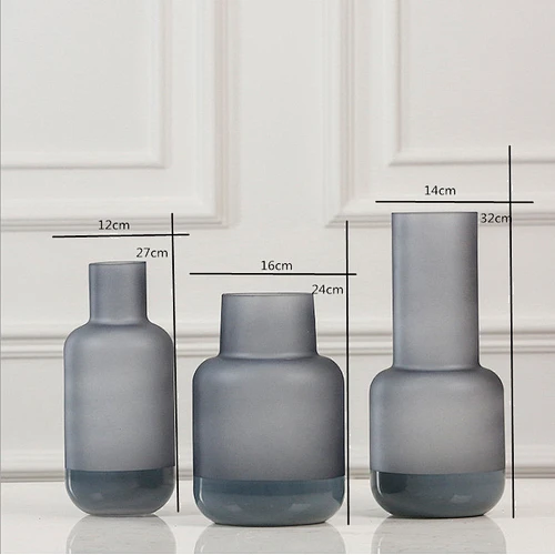 Eco-Friendly Nordic Style Sandblasted Table Decoration Glass Vase