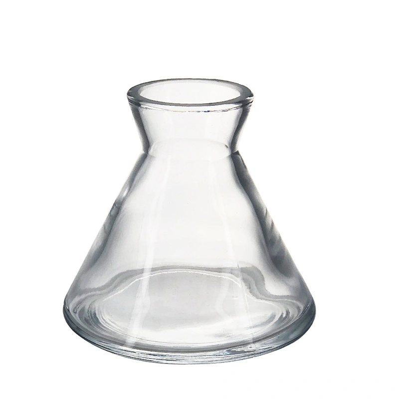 Clear glass conical vase aromatherapy bottle