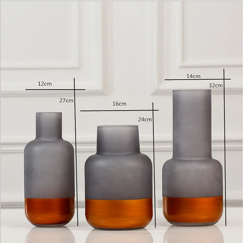 Eco-Friendly Nordic Style Sandblasted Table Decoration Glass Vase