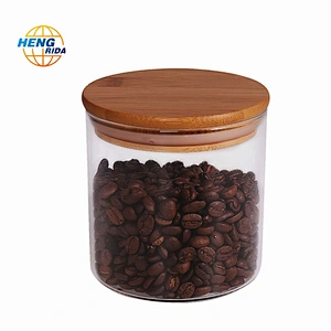 Eco-Friendly Wholesale Food Storage Glass Jars with Bamboo cork lids
