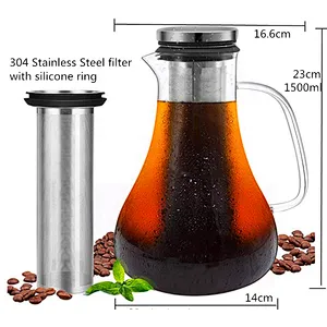 New design high borosilicate heat resistant glass coffee share pot for hot and cold coffee