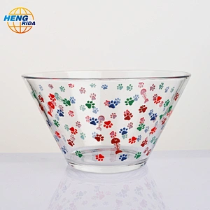 Printed glass preservation bowl glass bowl