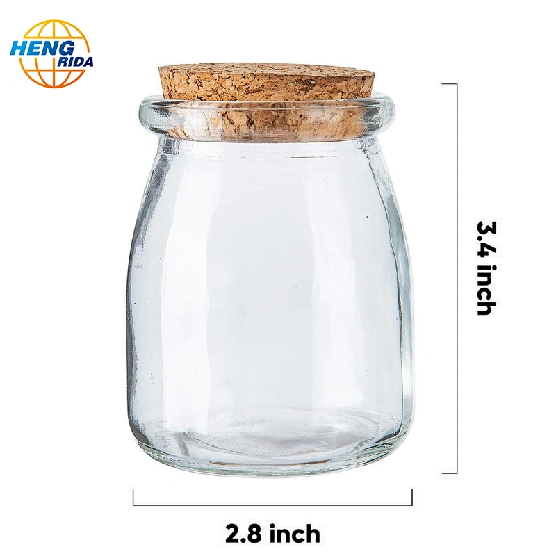 100ml Mini Pudding Yogurt Candy Glass Jar with Cork Lid
