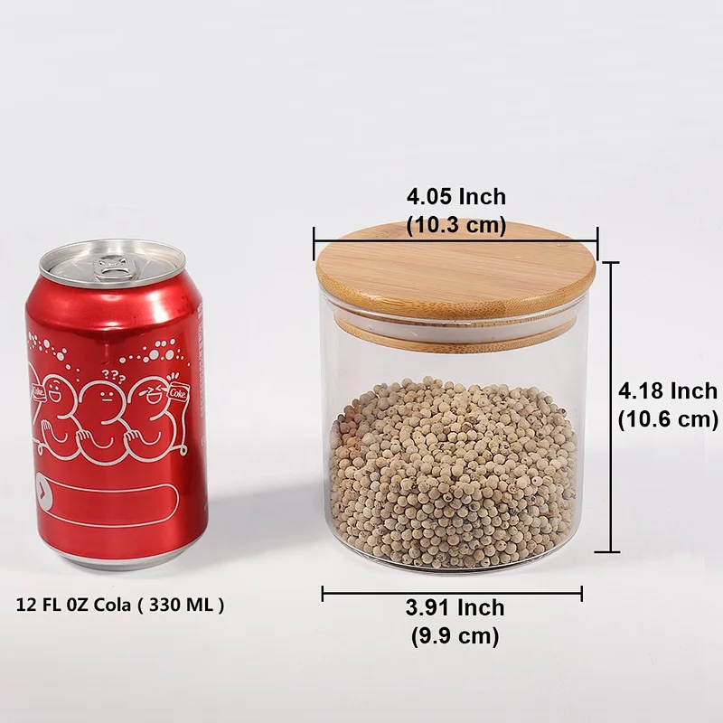 Eco-Friendly Wholesale Food Storage Glass Jars with Bamboo cork lids