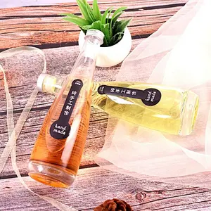 Wholesale Decal Design Frosted 330ml Ice Wine/Fruit Wine/Mineral Water Glass bottle With Aluminium Lid
