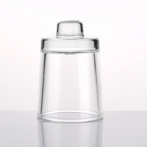 Cylindrical transparent glass candlestick