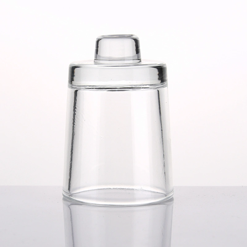 Cylindrical transparent glass candlestick