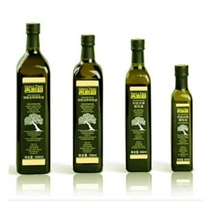 250ml 500ml 750ml 1000ml Square Dark Green Amber Olive Oil Glass Bottle For Packing Cooking Oil