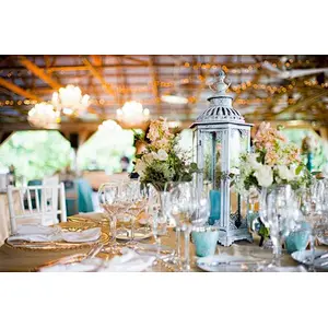 Black Color Wedding Decoration Use Hanging Candle Lantern Metal and Glass Lantern For Wedding Lighting