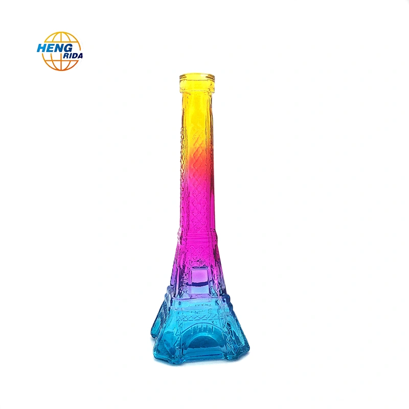 Wholesale 500ml Pistol Eiffel Tower Shaped Glass vodka Tequila Brandy Liquor Spirits bottle for sale