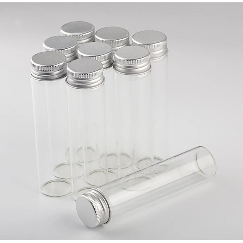 15ml 25ml 40ml 50ml 60ml Tube Glass Liquor Bottle Sample Glass Bottle With Aluminum Cap