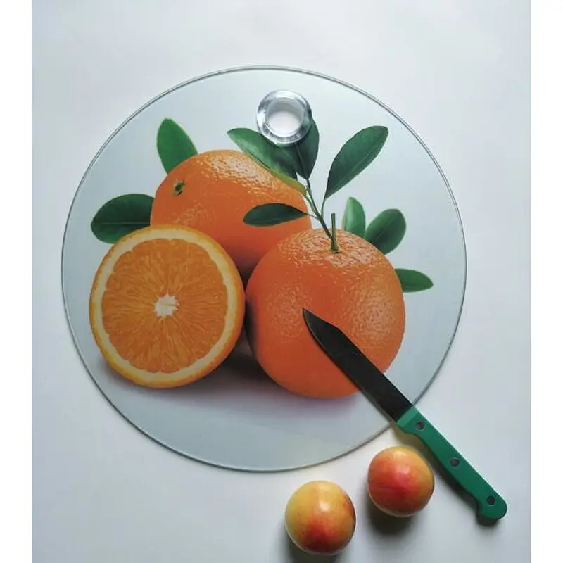 Round Tempered Glass Cutting Board