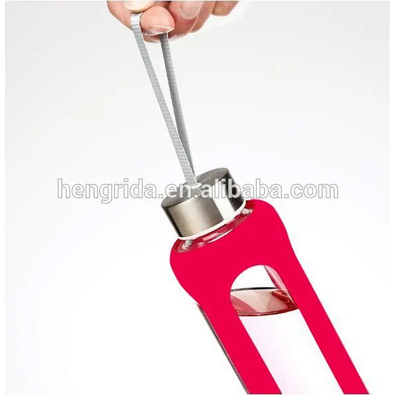 550ml/900ml Glass Water bottle with silicone sleeve