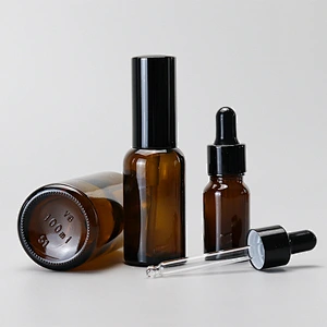 Brown sprayer glass bottle small container 30ml