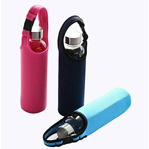 500ml/750ml Leak-proof Borosilicate Glass Drinking Water Bottle with Neoprene Sleeve with a loop for outdoor sport