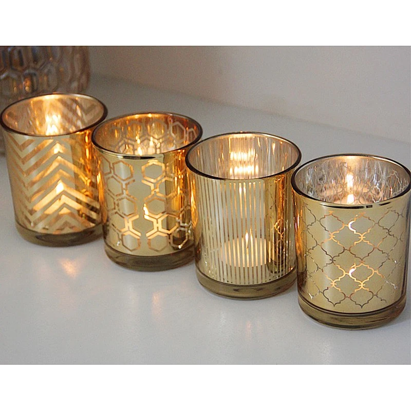 Decorative Votive Tealight Glass Candle Holders for Weddings, Parties and Home Decoration