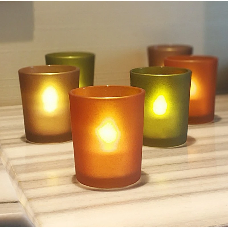 Frosted Glass Candle Holder Cup For Votive Candle and Tealight Table Wedding Dinner Party Home Decoration