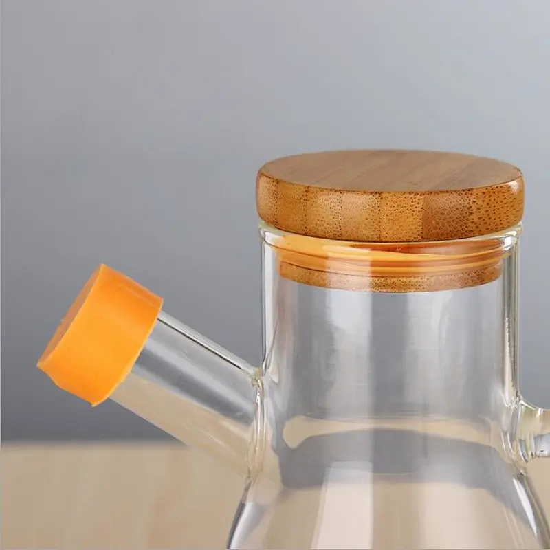 Eco-friendly lead free 500ml 650ml cooking olive oil glass storage bottle, Vinegar Bottle Dispenser with Cork