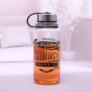 Top Quality Borosilicate Glass Bottle 25 oz with Stainless Steel Leak-proof Cap, Nylon Sleeve